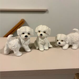 Home Interiors White Ceramic Puppy Figurines